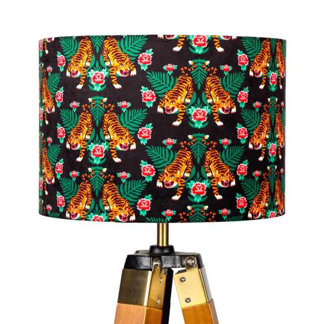 Crazy Tiger Tropical Lampshade Leopard 25cm 30cm 35cm 40cm 45cm Drum Lamp Shade - Shade, Handmade Home Decor Ceiling Table - image 1