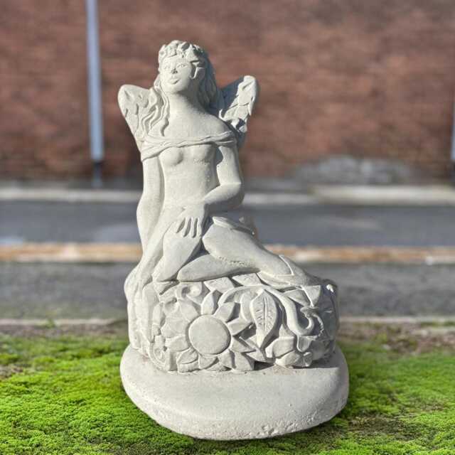 Whimsical Nymph Sculpture Concrete Fairy Statue Outdoor Patio Decor Handmade Cement Garden Art Fantasy Lover Gift - image 1