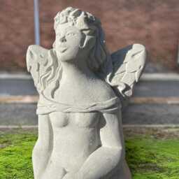 Whimsical Nymph Sculpture Concrete Fairy Statue Outdoor Patio Decor Handmade Cement Garden Art Fantasy Lover Gift - thumbnail 2