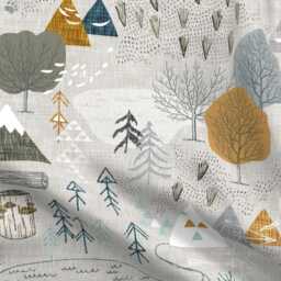 Outdoor Adventure Sheets - Max's Map Grey By Nouveau_Bohemian Woodland Forest Boys Room Cotton Sateen Sheet Set Bedding Spoonflower - thumbnail 4