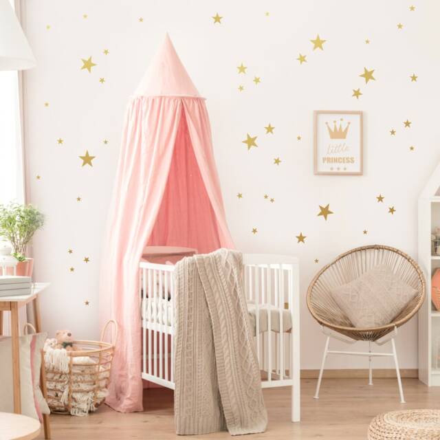 Gold Stars Wall Decals Pack - Peel & Stick Confetti Metallic Star Vinyl Star Wall Decal Sticker 53Nw - image 1