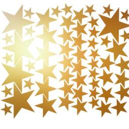 Gold Stars Wall Decals Pack - Peel & Stick Confetti Metallic Star Vinyl Star Wall Decal Sticker 53Nw - thumbnail 3