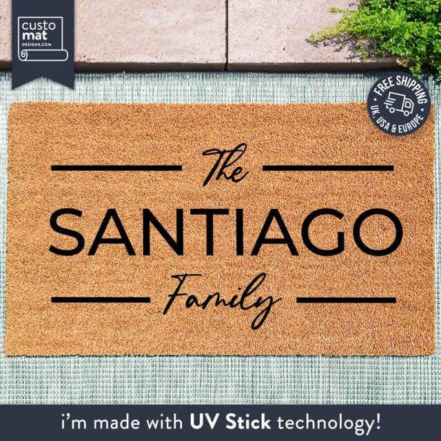 Customized Family Door Mat - Personalised Surname Rug Custom Doormat Home Decor Closing Gift Housewarming - image 1