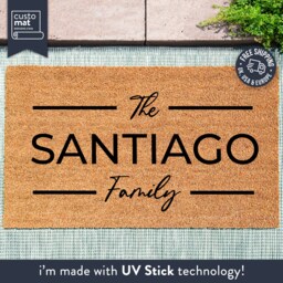 Customized Family Door Mat - Personalised Surname Rug Custom Doormat Home Decor Closing Gift Housewarming - thumbnail 1