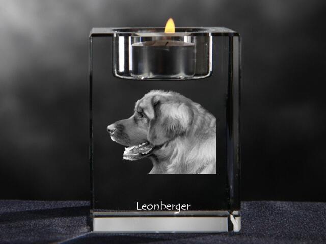 Leonberger, Crystal Candlestick With Dog, Souvenir, Decoration, Limited Edition, Collection - image 1