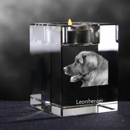 Leonberger, Crystal Candlestick With Dog, Souvenir, Decoration, Limited Edition, Collection - thumbnail 2