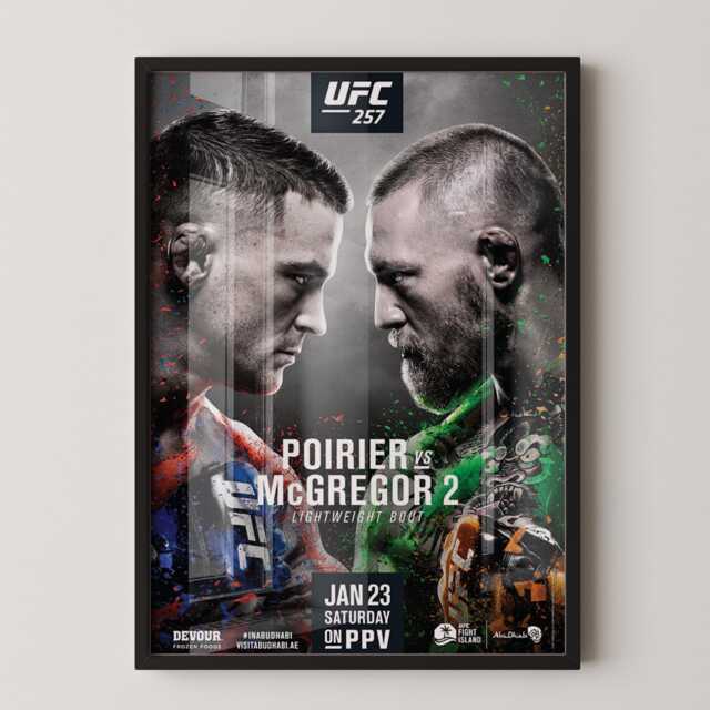 Ufc 257 Poster - Poirier Vs Mcgregor Ii Main Event Premium Mma Wall Art - image 1