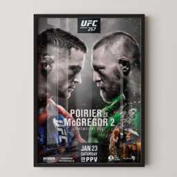 Ufc 257 Poster - Poirier Vs Mcgregor Ii Main Event Premium Mma Wall Art - thumbnail 1