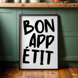 Bon Appetit Poster French Quote Typography Print, Kitchen Wall Art - thumbnail 2