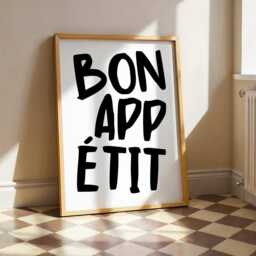 Bon Appetit Poster French Quote Typography Print, Kitchen Wall Art - thumbnail 3