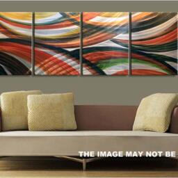 Original Abstract Metal Wall Art, Modern 3D Sculpture - W168cm X H58cm - thumbnail 4