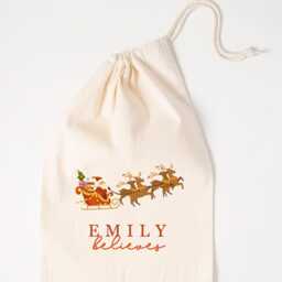 Personalised Christmas Sack - Merry Children's Gifts Girls Boys Stockings- Eve Bag- Santa - thumbnail 2
