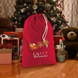 Personalised Christmas Sack - Merry Children's Gifts Girls Boys Stockings- Eve Bag- Santa - thumbnail 3
