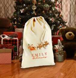 Personalised Christmas Sack - Merry Children's Gifts Girls Boys Stockings- Eve Bag- Santa