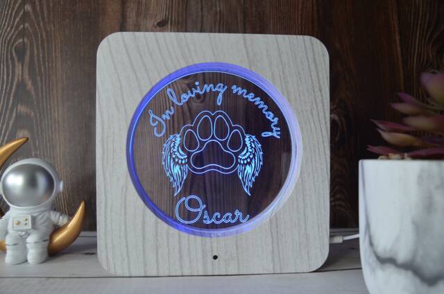 Personalized Pet Memorial Led Night Light Custom Loss Ornament - image 1