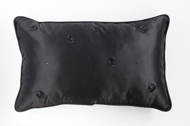 Luxury Throw Pillow Crystals Pillow Piping Edge High Quality Aestethic Cotton Satin Handcrafted Decorative - image 1