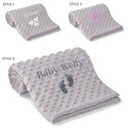 Personalised Baby Blanket, Super Soft Embroidered Bubble Blanket, New Born Baby Gift/Baby Shower/Christening Blanket - thumbnail 3