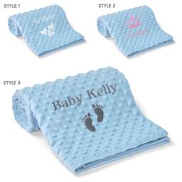 Personalised Baby Blanket, Super Soft Embroidered Bubble Blanket, New Born Baby Gift/Baby Shower/Christening Blanket - thumbnail 2