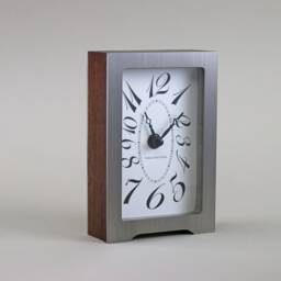 Desk Clock, Mantel Clock. Art Deco. Custom Hand Made Clocks in Stainless Steel With Oak Bodies - thumbnail 2