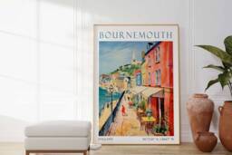 Bournemouth Print, Travel Poster, Vintage Wall Art - thumbnail 1