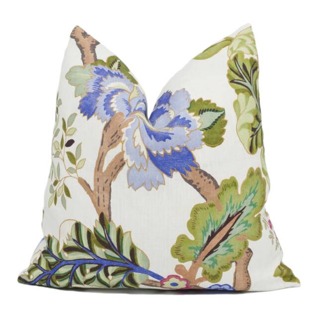 Sanderson - Fusang Tree Peacock Blue -stunning Of Life Cushion Cover Handmade Throw Pillow Designer Home D??cor - image 1