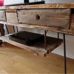 Tv Stand Made From Euro Pallets Vintage With Hairpin Legs Industrial Loft Design Wooden Sideboard/Lowboard Upcycled Furniture - thumbnail 2