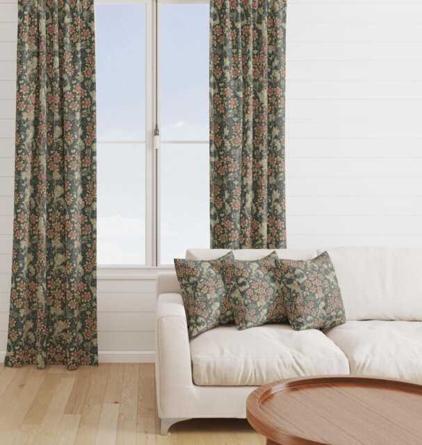 Custom Made William Morris Orchid Nightshade Blackout Lining Curtains 3 - image 1