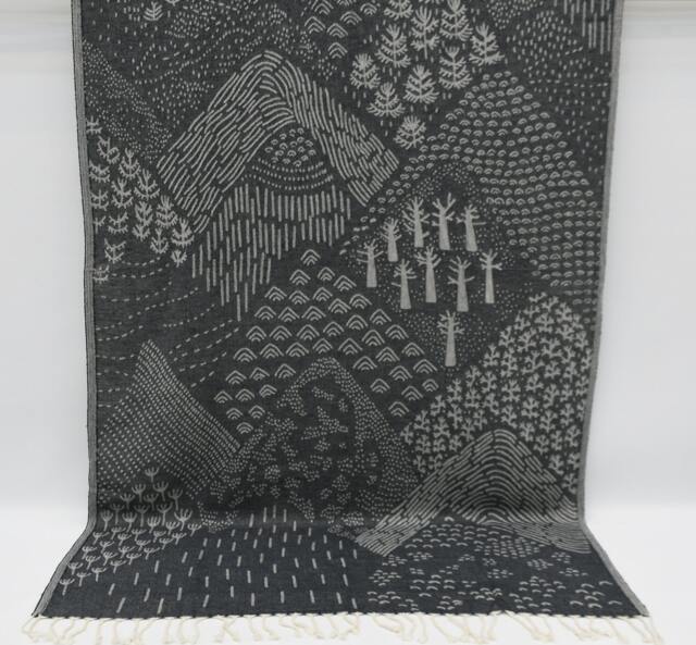 "Patterned Towel, Cotton Towel, Shower Towel, Black Towel, Soft Towel, Hammam Towel, Turkish Towel, Turkey Peshtemal, 40""x70" - image 1