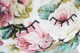 Cloud Cushion Doudou Cotton Cream Print Floral Paint English Countryside Embroidered Serene Face Too Cute Black Thread Made in France - thumbnail 1
