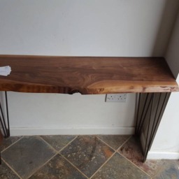 Walnut Entryway Table With Hairpin Legs - thumbnail 4