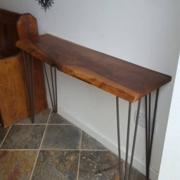Walnut Entryway Table With Hairpin Legs - thumbnail 2