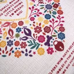 Thank You Teacher/Teaching Assistant Personalised Linen Cushion Gift, Multicoloured Floral Heart Homeware - thumbnail 3