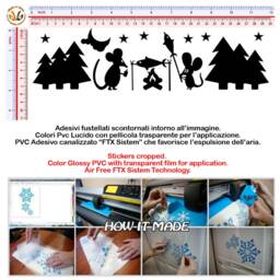 Topini Family Mural Stickers in Camping Fire PVC Black Discounted 1 Kit Various Pieces Measures cm 8x30 Wall Sticker Mouse - thumbnail 2