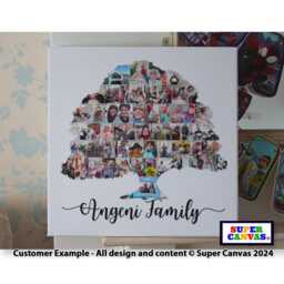 Family Tree Personalised Picture Photo Board Collage Framed Canvas Print Mum Dad Wife Husband Grandparent Birthday Anniversary Gift - thumbnail 1