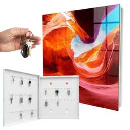 Colorful Rocks Key Cabinet For Home, Orange Box Wall, Abstract Nature, Nature & Wildlife Lovers - thumbnail 2