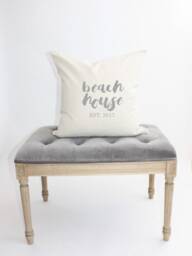 Beach House Eat Date Pillow, Decor, Coastal Housewarming Gift - thumbnail 3