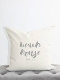 Beach House Eat Date Pillow, Decor, Coastal Housewarming Gift - thumbnail 1