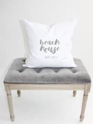 Beach House Eat Date Pillow, Decor, Coastal Housewarming Gift - thumbnail 4