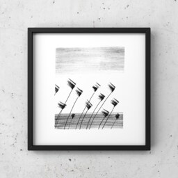 Seaside Illustration, Square Format, Print, India Ink, Sea, Black & White, Christmas Gift - thumbnail 2