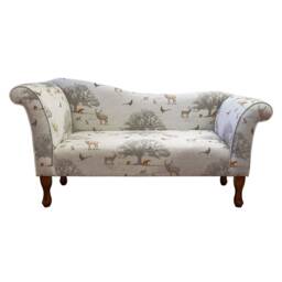 Handmade Chaise Sofa Tatton Autumn Animal Cotton Upholstery - thumbnail 2