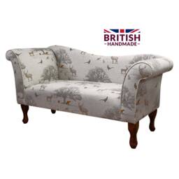 Handmade Chaise Sofa Tatton Autumn Animal Cotton Upholstery - thumbnail 1