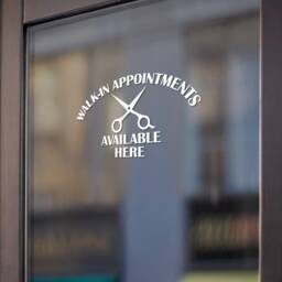 Small Walk in Appointments Available Here Window Door Barber Hair Salon Sticker - thumbnail 2