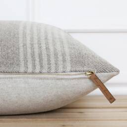 Tan Pillow Cover - Textured Striped Brown Stripe Neutral Accent Vintage Grain Sack Throw Nicky - thumbnail 3