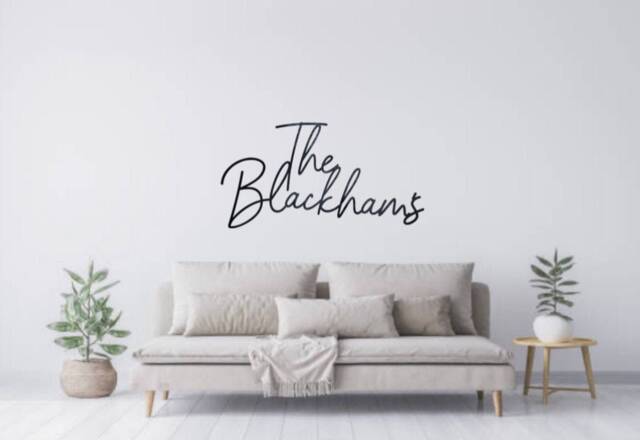 Personalised Wooden Family Name Sign, Custom Surname Wall Decor - Established Home Plaque Wedding Or Housewarming Ex Lrg Scribble Font - image 1