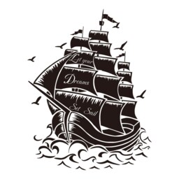 Pirate Ship Vinyl Wall Decal For Nursery, Playroom, Kid's Room, Living Room - 196 - thumbnail 3