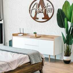 Custom Wooden Name Sign, Rustic Laser Cut Sign Wall Decor, Family Last Personalized Gift - thumbnail 3