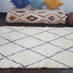 Moroccan Rug Handwoven Wool Carpet , Beni Ourain Rug, Moroccan Berber Rug Azilal Area Rugs - thumbnail 2