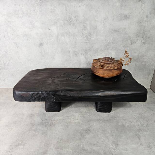 Handmade Sculptural Coffee Table, Functional Art in Solid Wood, Unique Wabi Sabi Made Italy - image 1