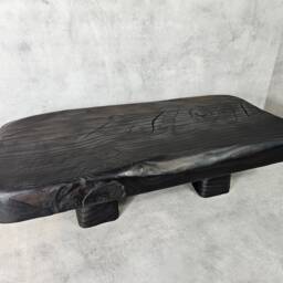Handmade Sculptural Coffee Table, Functional Art in Solid Wood, Unique Wabi Sabi Made Italy - thumbnail 2