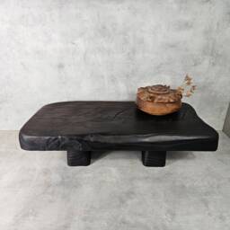 Handmade Sculptural Coffee Table, Functional Art in Solid Wood, Unique Wabi Sabi Made Italy